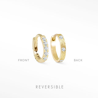 Diamond Huggie Earrings | Natalie Wynning Reversible Hoops