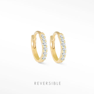 Diamond Huggie Earrings | Natalie Wynning Reversible Hoops