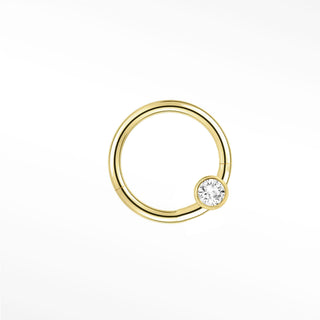 Clicker 16G Diamond Bezel Single 14K Yellow