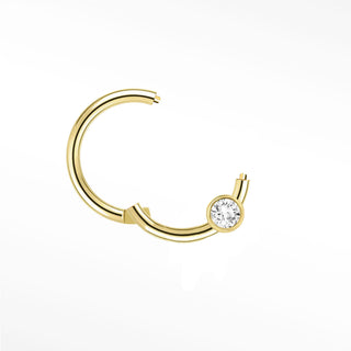 Clicker 16G Diamond Bezel Single 14K Yellow