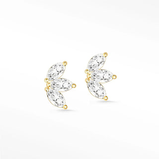 Diamond stud earrings Baby Lotus 14k gold