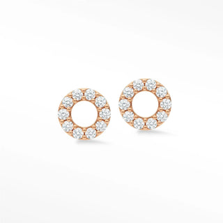 diamond stud earrings Donut in rose gold