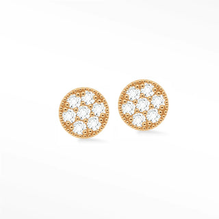 diamond stud earrings Glazed in rose gold