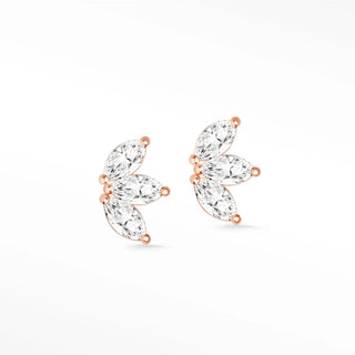diamond stud earrings Baby Lotus in rose gold