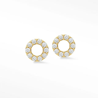 Diamond stud earrings Donut 14k gold