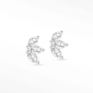 diamond stud earrings Baby Lotus in white gold