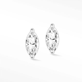 diamond stud earrings marquise in white gold