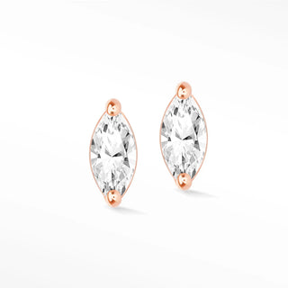 diamond stud earrings marquise in rose gold