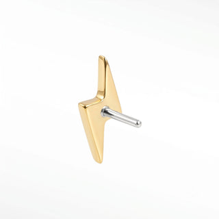 Flat Back Earring Diamond Lightning Bolt Med 14k Yellow
