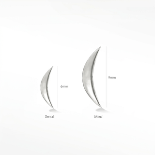 Flat Back Earring Crescent Small 14k White
