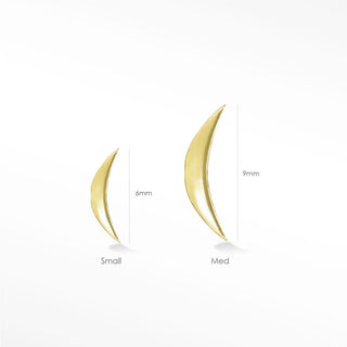 Flat Back Earring Crescent Small 14k Yellow