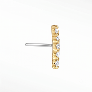 Flat Back Earring Diamond Climber Med 14k Yellow