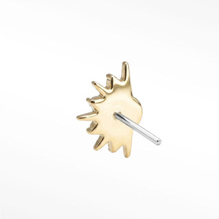 Flat Back Earring Diamond Demi Urchin 14k Yellow