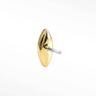 Flat Back Earring Diamond Marquise 14k Yellow