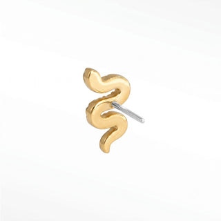 Flat Back Earring Diamond Snake Med 14k Yellow