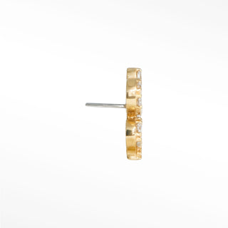 Flat Back Earring Diamond Snake Med 14k Yellow