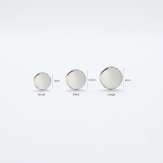 Flat Back Earring 4mm Round 14k White