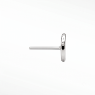 Flat Back Earring 4mm Round 14k White