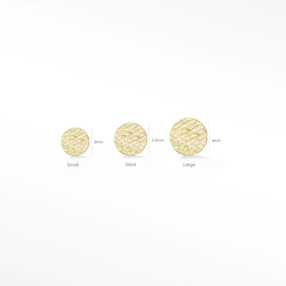 Flat Back Earring 4mm Round Florentine 14K Yellow
