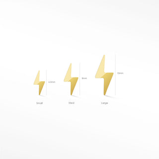 Flat Back Earring Lightning Bolt Large 14k Yellow