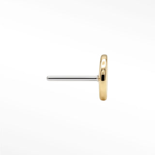 Flat Back Earring Full Moon 3mm 14k Yellow