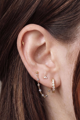 Flat Back Earring Sphere 2.5mm 14k Yellow