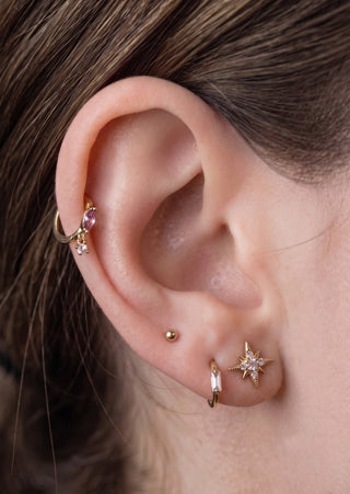 Flat Back Earring Sphere 2.5mm 14k Yellow