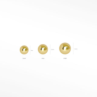 Flat Back Earring Sphere 3mm 14k Yellow