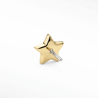 Flat Back Earring Star Crossed 14k Yellow