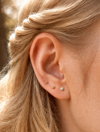 Flat Back Earring Sphere 2.5mm 14k Yellow