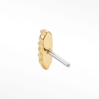 Flat Back Earring Diamond 3 Scones Med 14k Yellow