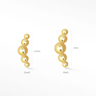 Flat Back Earring Croissant Med 14k Yellow