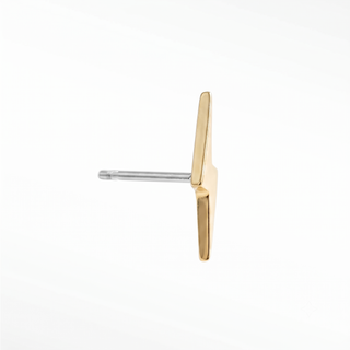 Flat Back Earring Lightning Bolt Med 14k Yellow