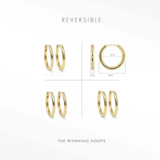 Ellie Diamond Gold Hoop Earrings 14k | Wynning Reversible Hoops