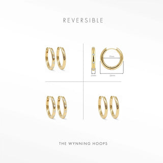 Ellie Diamond Gold Hoop Earrings 14k | Wynning Reversible Hoops