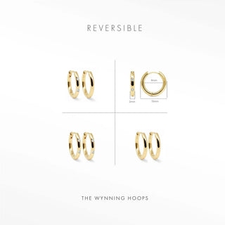 Ellie Diamond Gold Hoop Earrings 14k | Wynning Reversible Hoops
