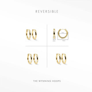 Ellie Diamond Gold Hoop Earrings 14k | Wynning Reversible Hoops