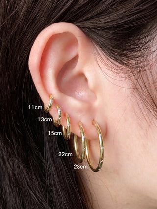 Ellie Diamond Gold Hoop Earrings 14k | Wynning Reversible Hoops