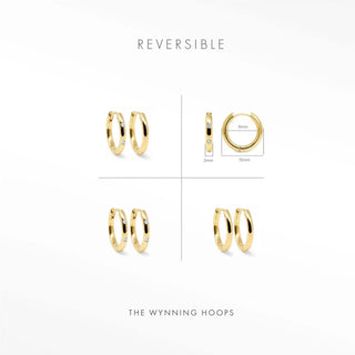Ellie Gold Hoop Earrings | Wynning Reversible Hoops