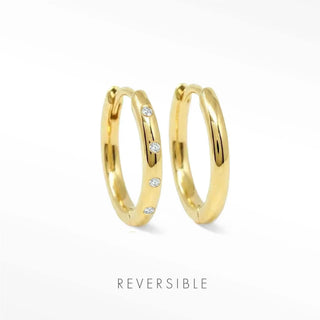 Ellie Gold Hoop Earrings | Wynning Reversible Hoops