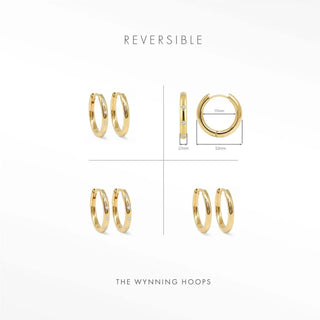 Ellie Gold Hoop Earrings | Wynning Reversible Hoops