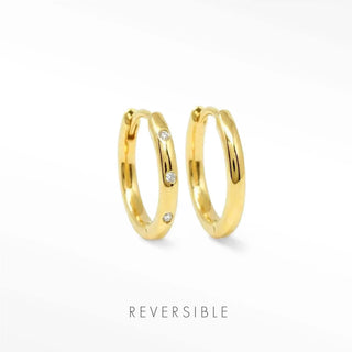 Ellie Gold Hoop Earrings | Wynning Reversible Hoops