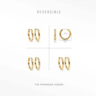 Ellie Gold Hoop Earrings | Wynning Reversible Hoops