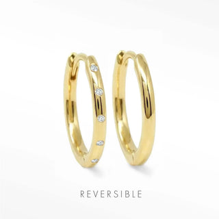 Ellie Gold Hoop Earrings | Wynning Reversible Hoops