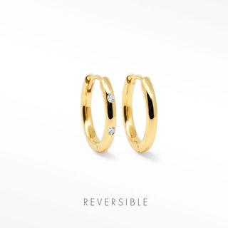 Ellie Gold Hoop Earrings | Wynning Reversible Hoops