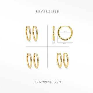 Ellie Gold Hoop Earrings | Wynning Reversible Hoops