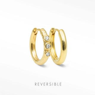 Telletubies Gold Hoop Earrings | Wynning Reversible Hoops