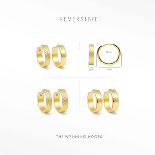 Florentine Huggie Earrings | Wynning Reversible Hoops