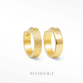 Florentine Huggie Earrings | Wynning Reversible Hoops
