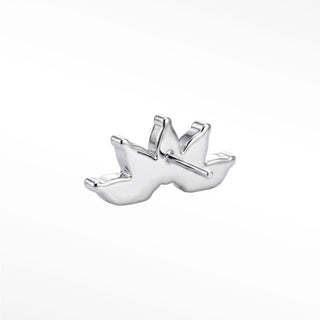 Flat Back Earring Moonstone Large Lotus 14K White